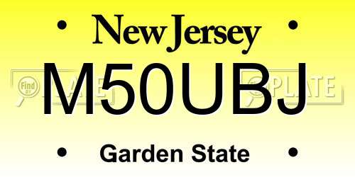 M50UBJ New Jersey License Plate