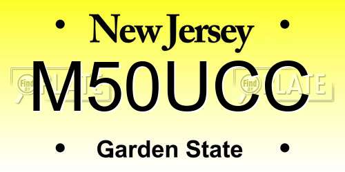 M50UCC New Jersey License Plate