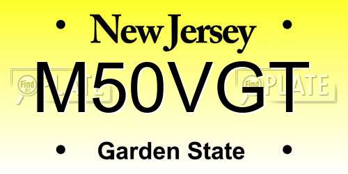 M50VGT New Jersey License Plate