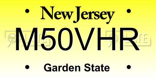 M50VHR New Jersey License Plate