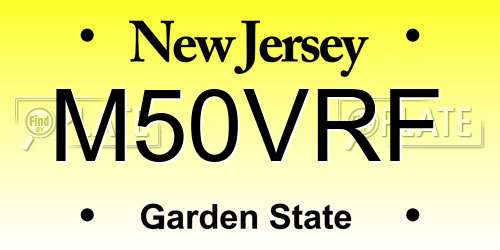 M50VRF New Jersey License Plate