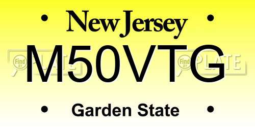M50VTG New Jersey License Plate