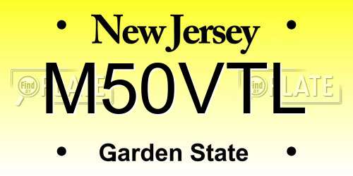 M50VTL New Jersey License Plate