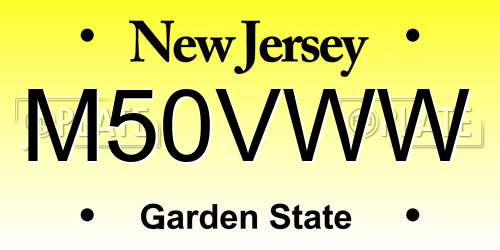 M50VWW New Jersey License Plate