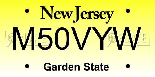 M50VYW New Jersey License Plate