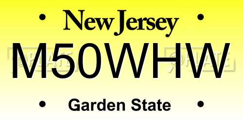 M50WHW New Jersey License Plate