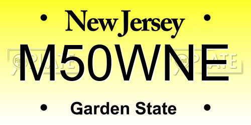 M50WNE New Jersey License Plate