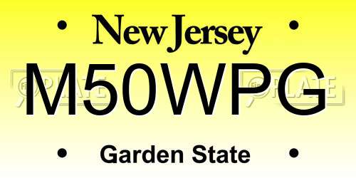 M50WPG New Jersey License Plate