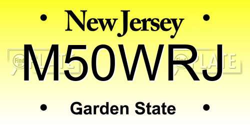 M50WRJ New Jersey License Plate
