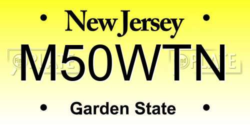 M50WTN New Jersey License Plate