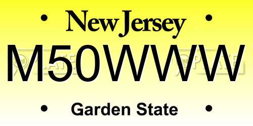 M50WWW New Jersey License Plate