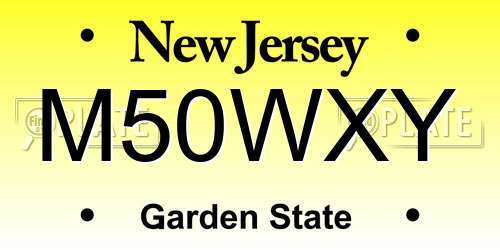 M50WXY New Jersey License Plate