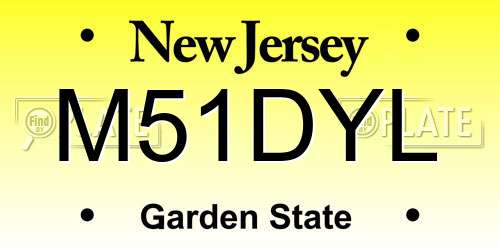 M51DYL New Jersey License Plate