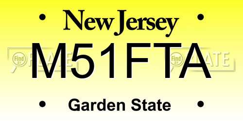 M51FTA New Jersey License Plate