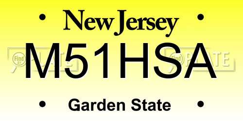 M51HSA New Jersey License Plate