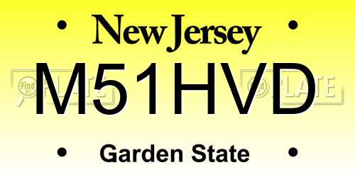 M51HVD New Jersey License Plate