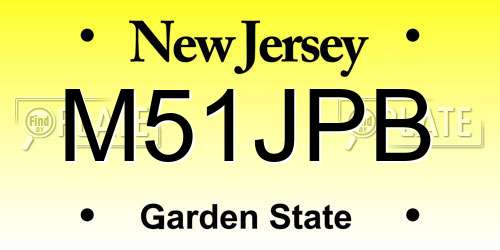 M51JPB New Jersey License Plate