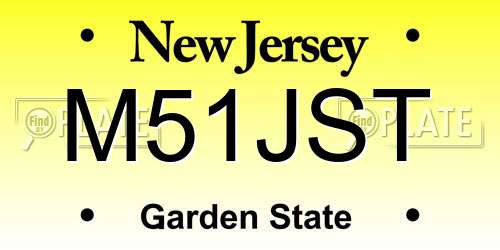 M51JST New Jersey License Plate