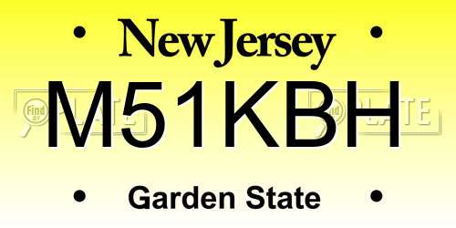 M51KBH New Jersey License Plate
