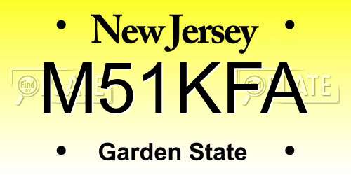 M51KFA New Jersey License Plate