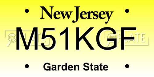 M51KGF New Jersey License Plate