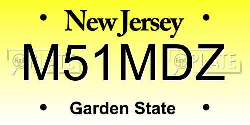 M51MDZ New Jersey License Plate