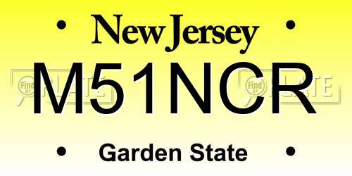 M51NCR New Jersey License Plate