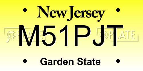 M51PJT New Jersey License Plate