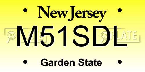 M51SDL New Jersey License Plate
