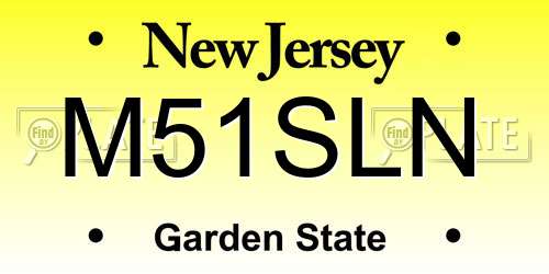 M51SLN New Jersey License Plate