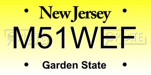 M51WEF New Jersey License Plate