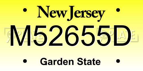 M52655D New Jersey License Plate