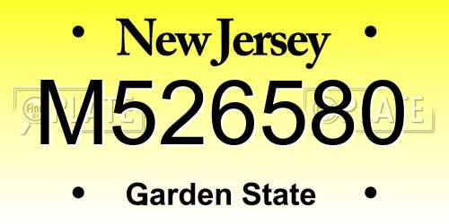M526580 New Jersey License Plate