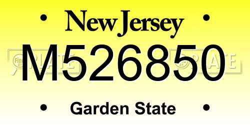M526850 New Jersey License Plate