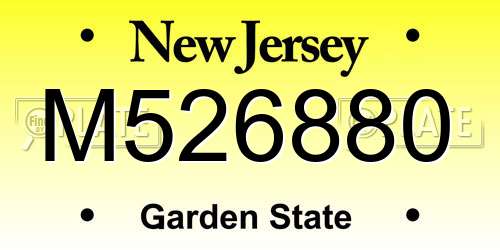 M526880 New Jersey License Plate