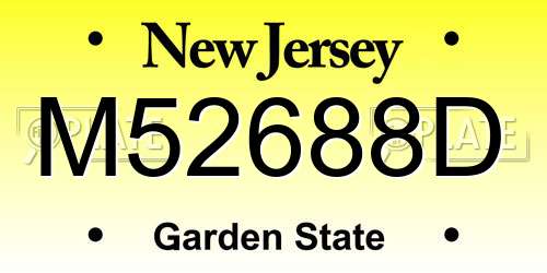 M52688D New Jersey License Plate