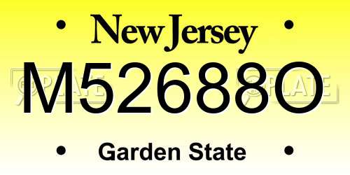 M52688O New Jersey License Plate