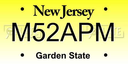 M52APM New Jersey License Plate
