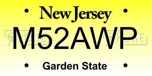 M52AWP New Jersey License Plate