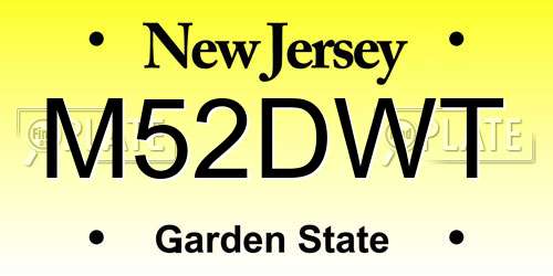 M52DWT New Jersey License Plate