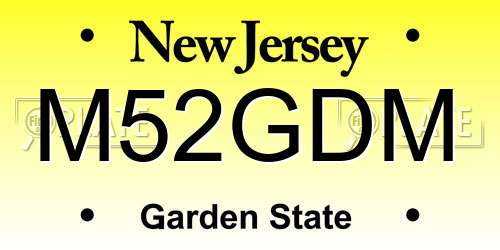 M52GDM New Jersey License Plate