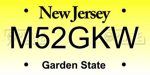 M52GKW New Jersey License Plate