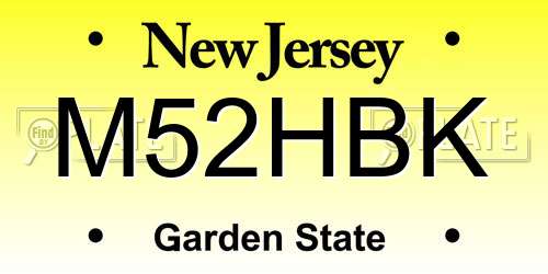 M52HBK New Jersey License Plate