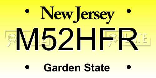 M52HFR New Jersey License Plate