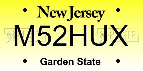 M52HUX New Jersey License Plate