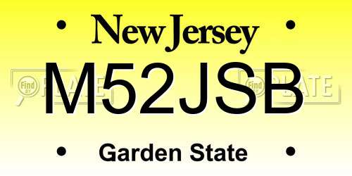 M52JSB New Jersey License Plate