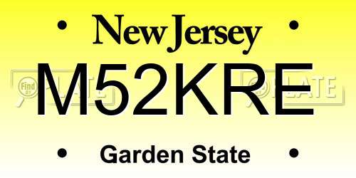 M52KRE New Jersey License Plate