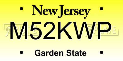 M52KWP New Jersey License Plate