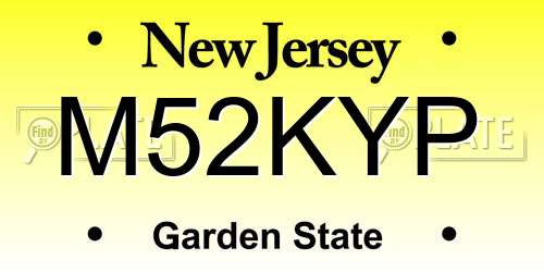 M52KYP New Jersey License Plate