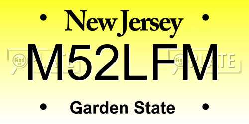 M52LFM New Jersey License Plate